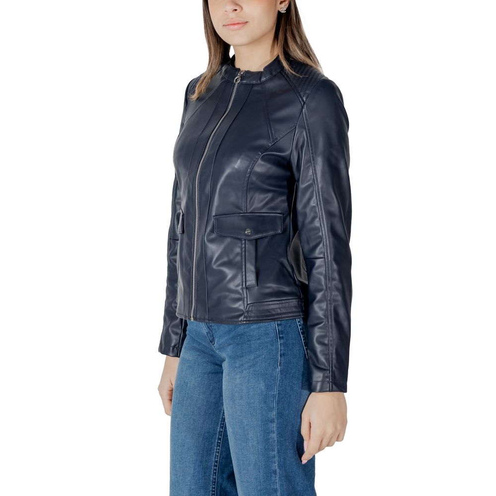 Black Polyester Jackets & Coat