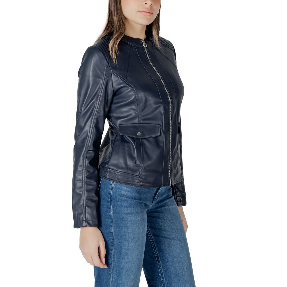 Black Polyester Jackets & Coat