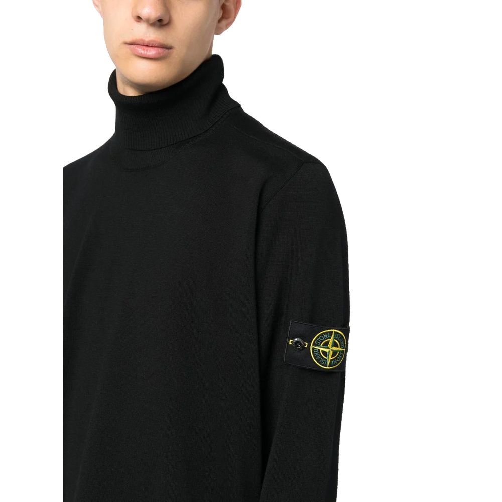 Black Wool Men Sweater