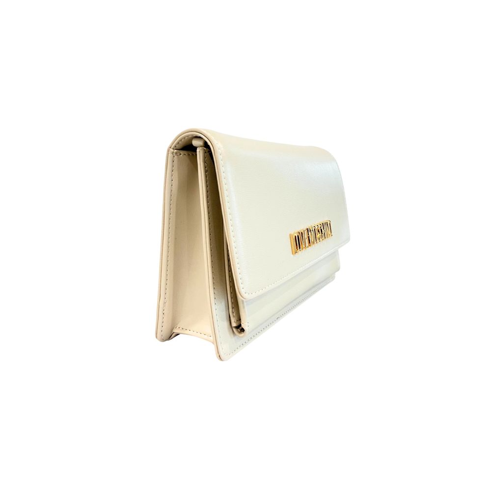 Beige Polyethylene Women Crossbody Bag