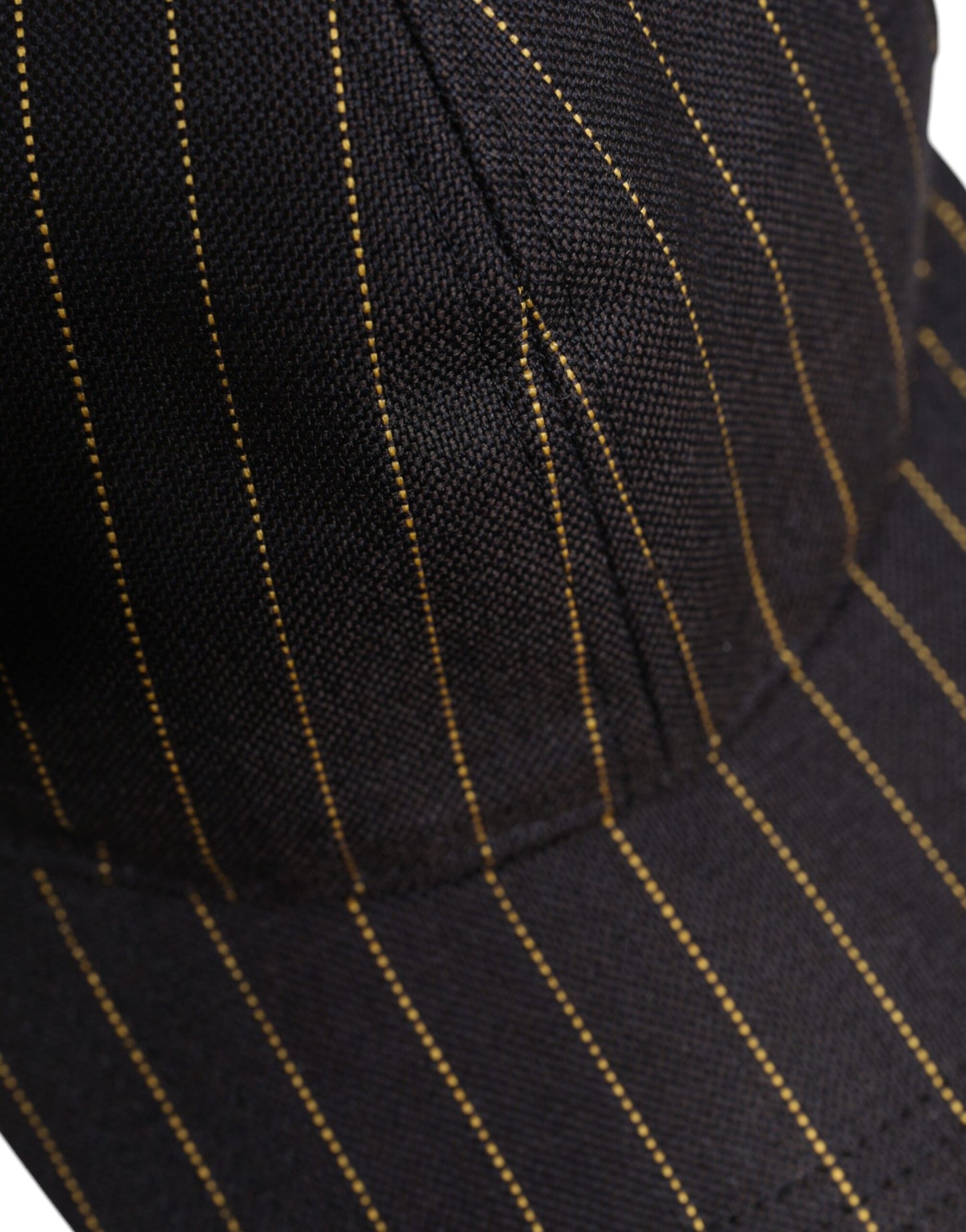 Brown Stripes Cotton 6 Panels Baseball Cap