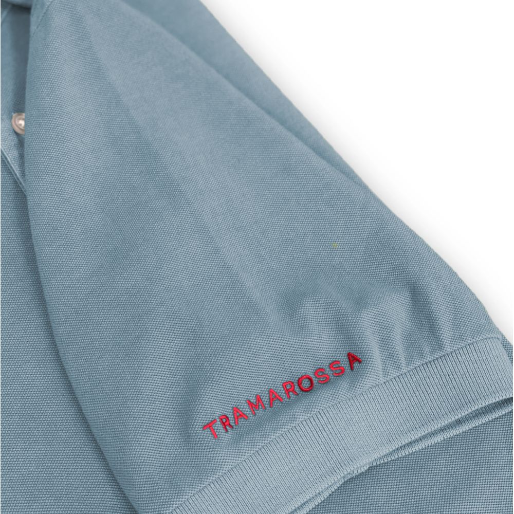 Light Blue Cotton Men Polo Shirt