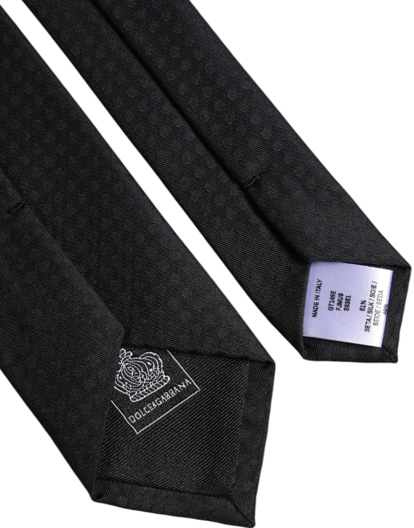 Black Circles Silk Adjustable Necktie Tie