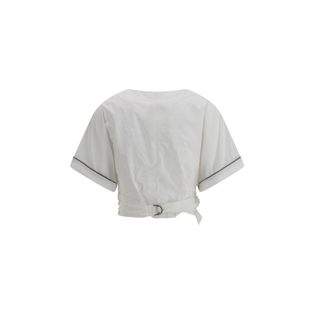 Buckle-knotted waist Blouse
