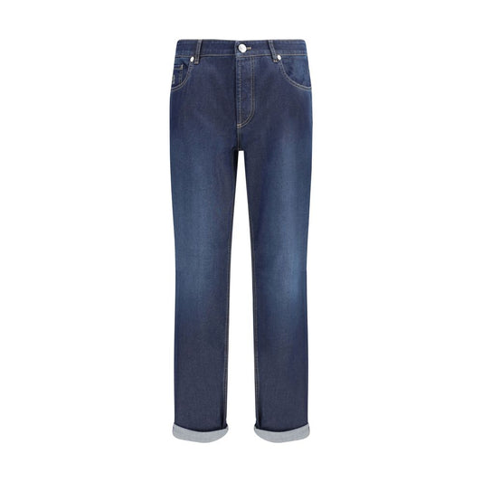 Blue Cotton Relaxed Fit Jeans