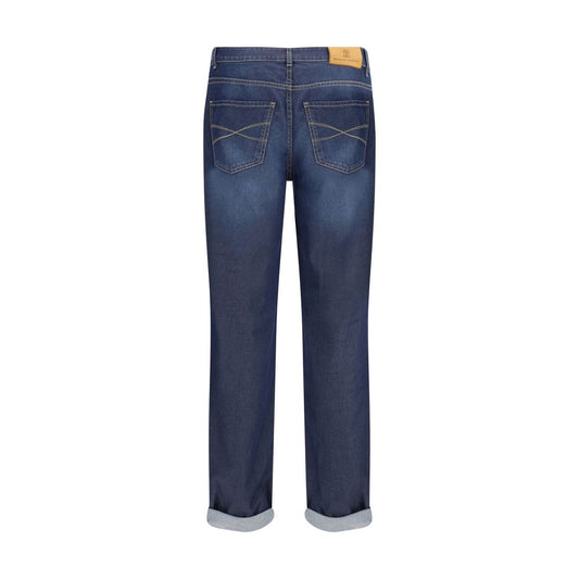 Blue Cotton Relaxed Fit Jeans