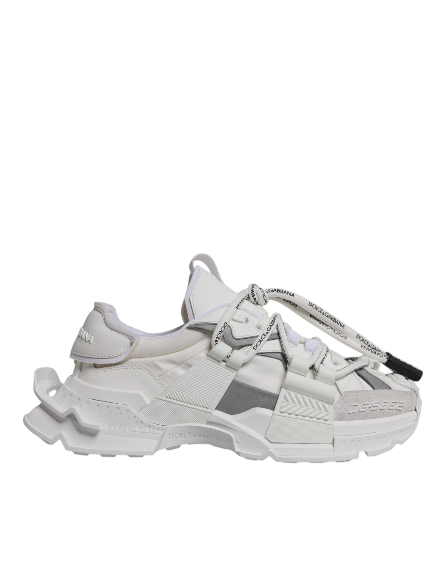 White Nylon Low Top Space Men Sneakers Shoes