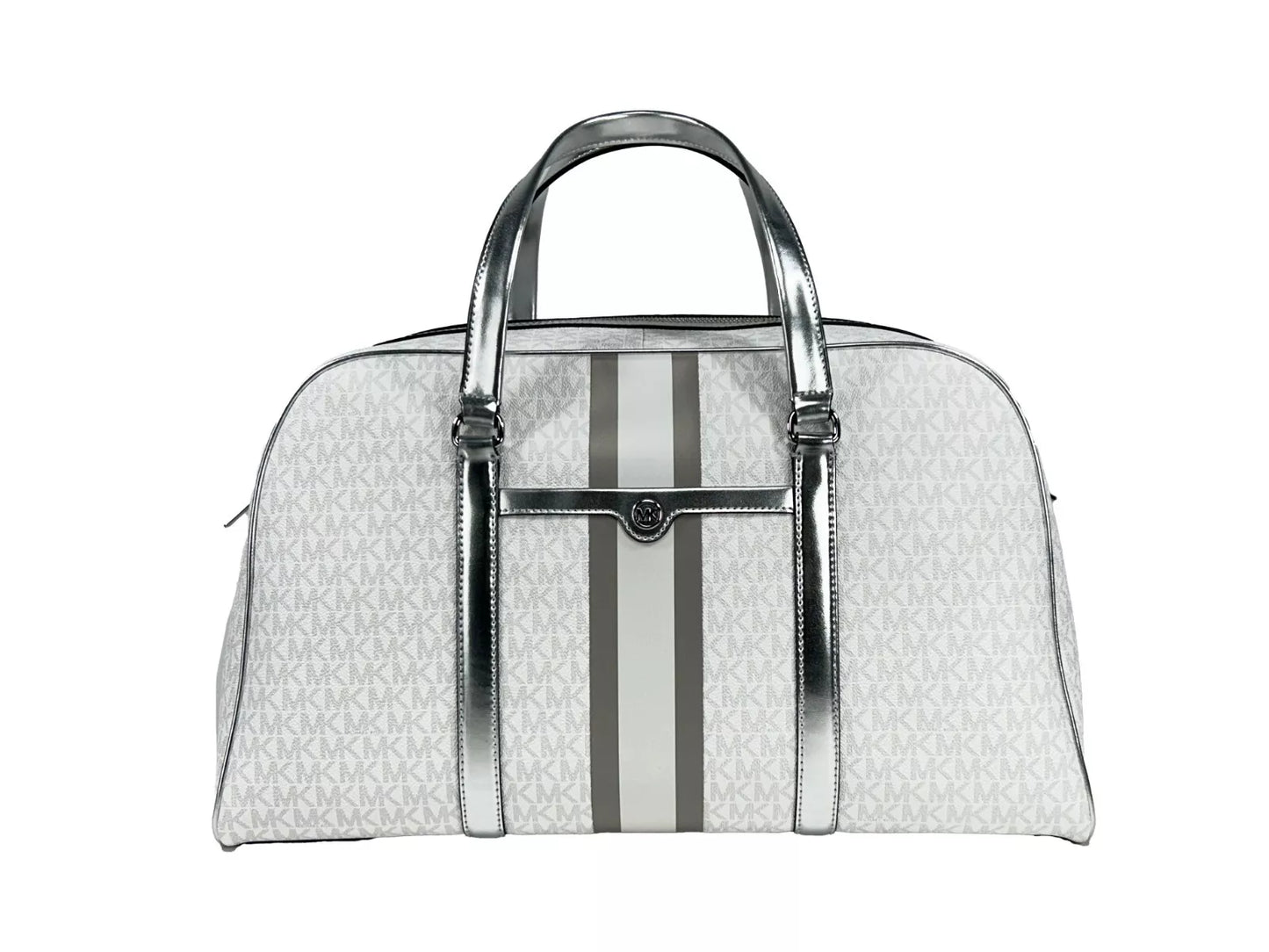 Travel Extra Large PVC Top Zip Weekender Luggage Bag Optic White