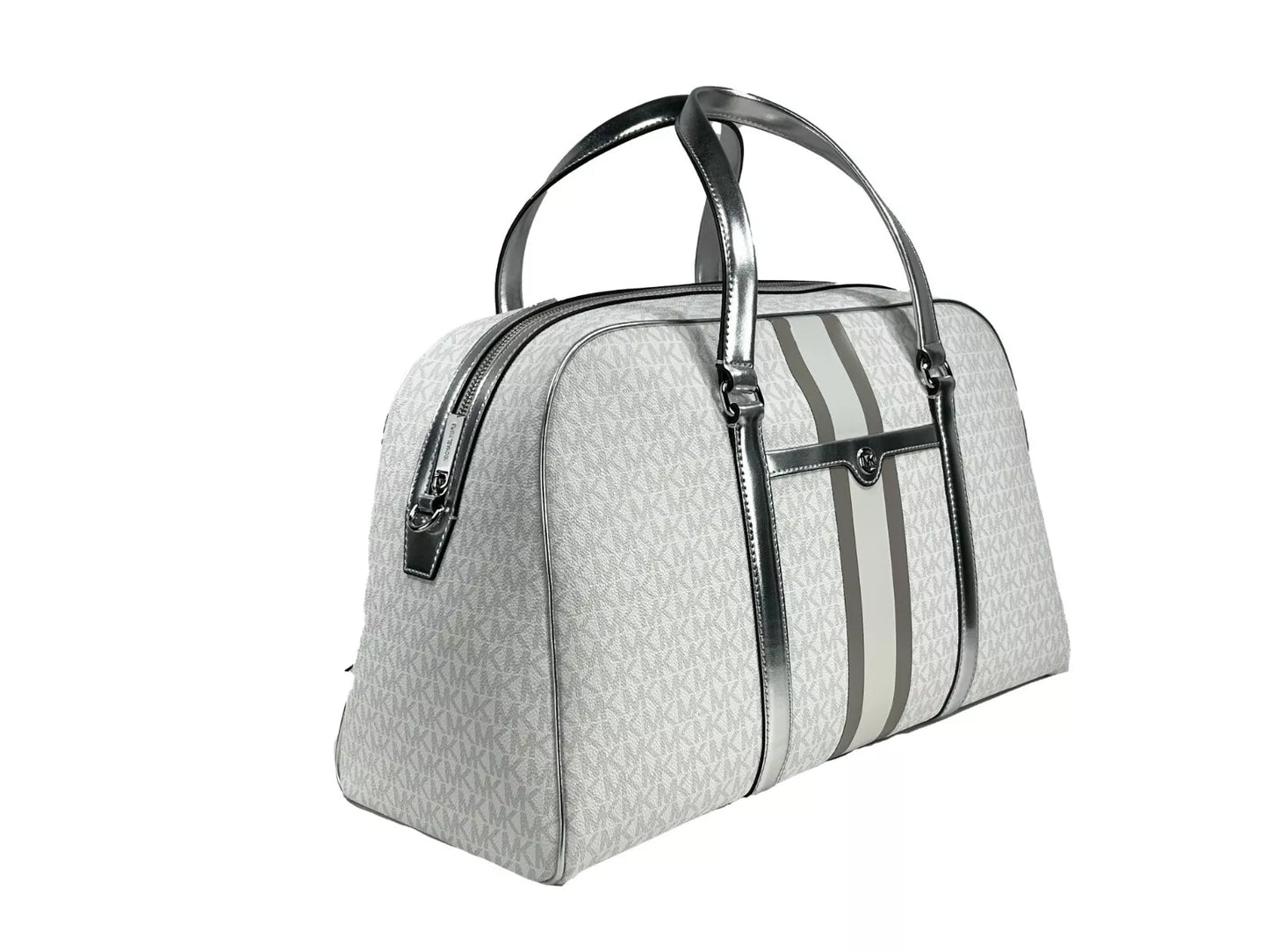Travel Extra Large PVC Top Zip Weekender Luggage Bag Optic White