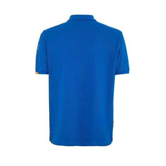Blue Cotton Polo Shirt
