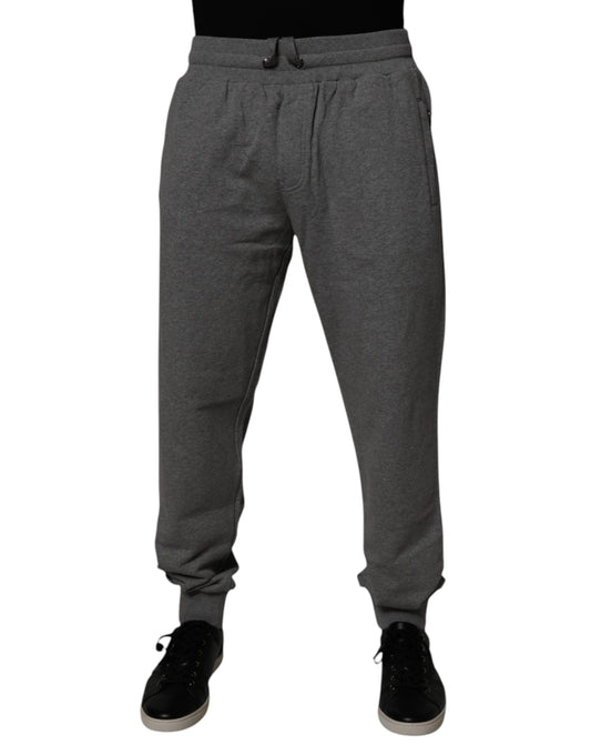 Gray Logo Cotton Jogger Men Sweatpants Pants