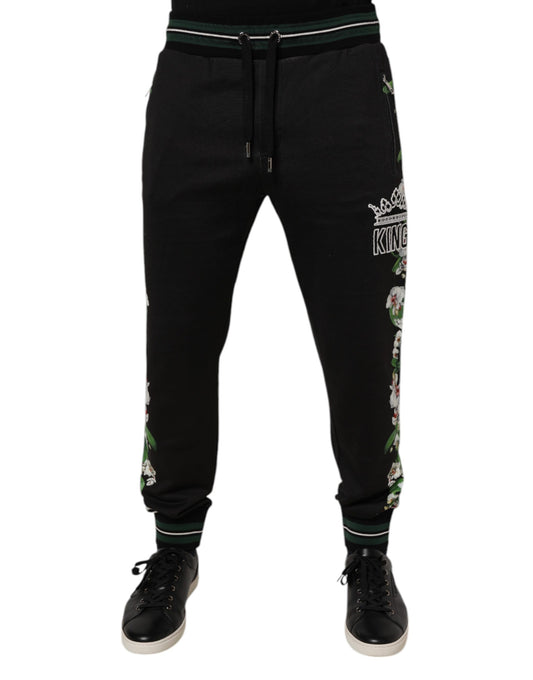 Black Floral King Men Jogger Sweatpants Pants