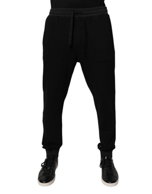 Black Logo Men Jogger Cotton Sweatpants Pants