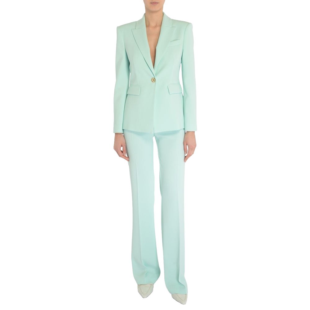 Light Blue Polyester Women Pant