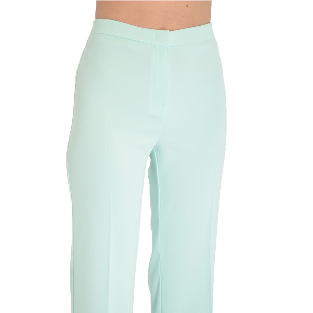 Light Blue Polyester Women Pant
