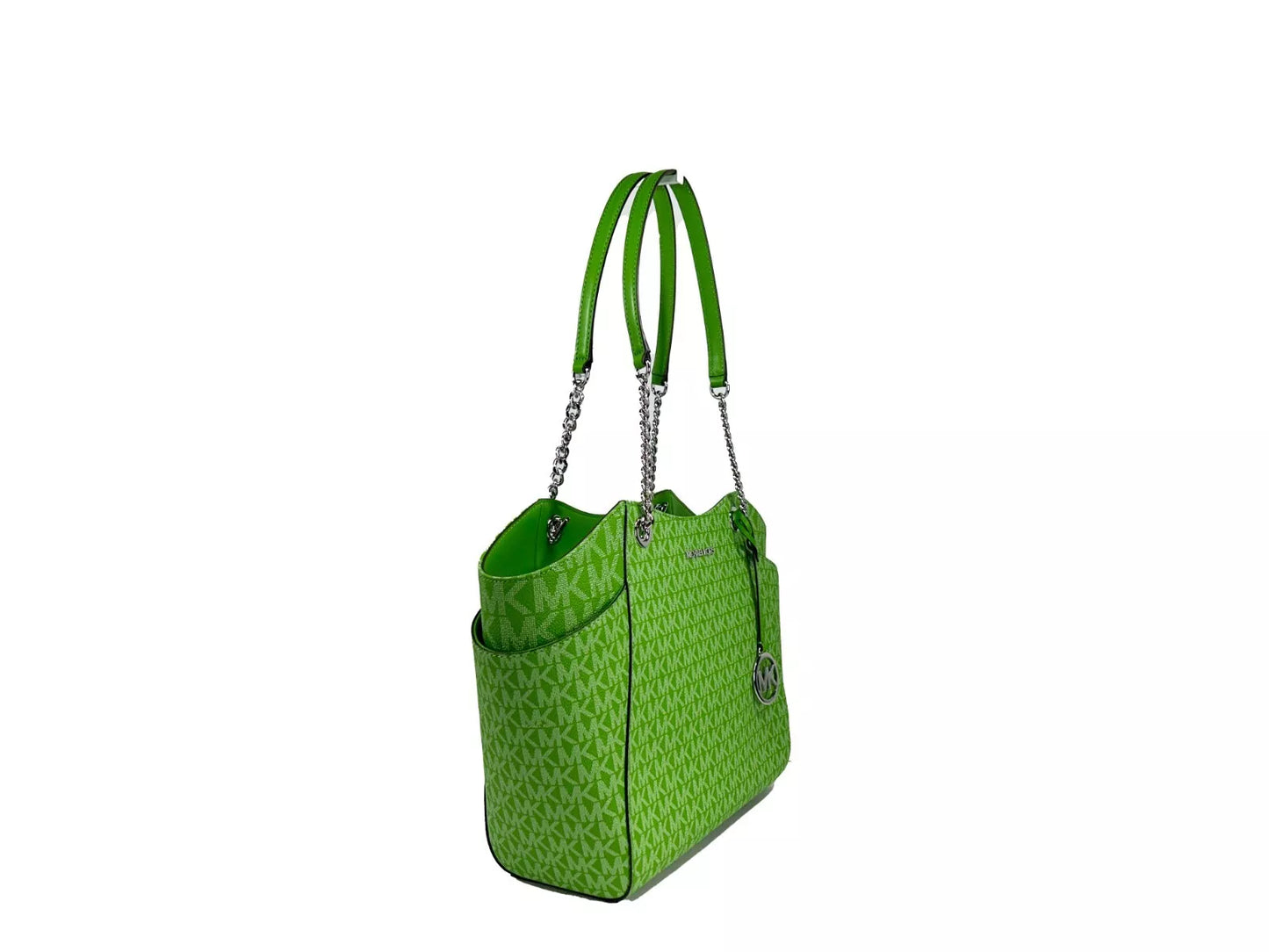 Jet Set Large Chain Shoulder Tote Bag Jungle Green