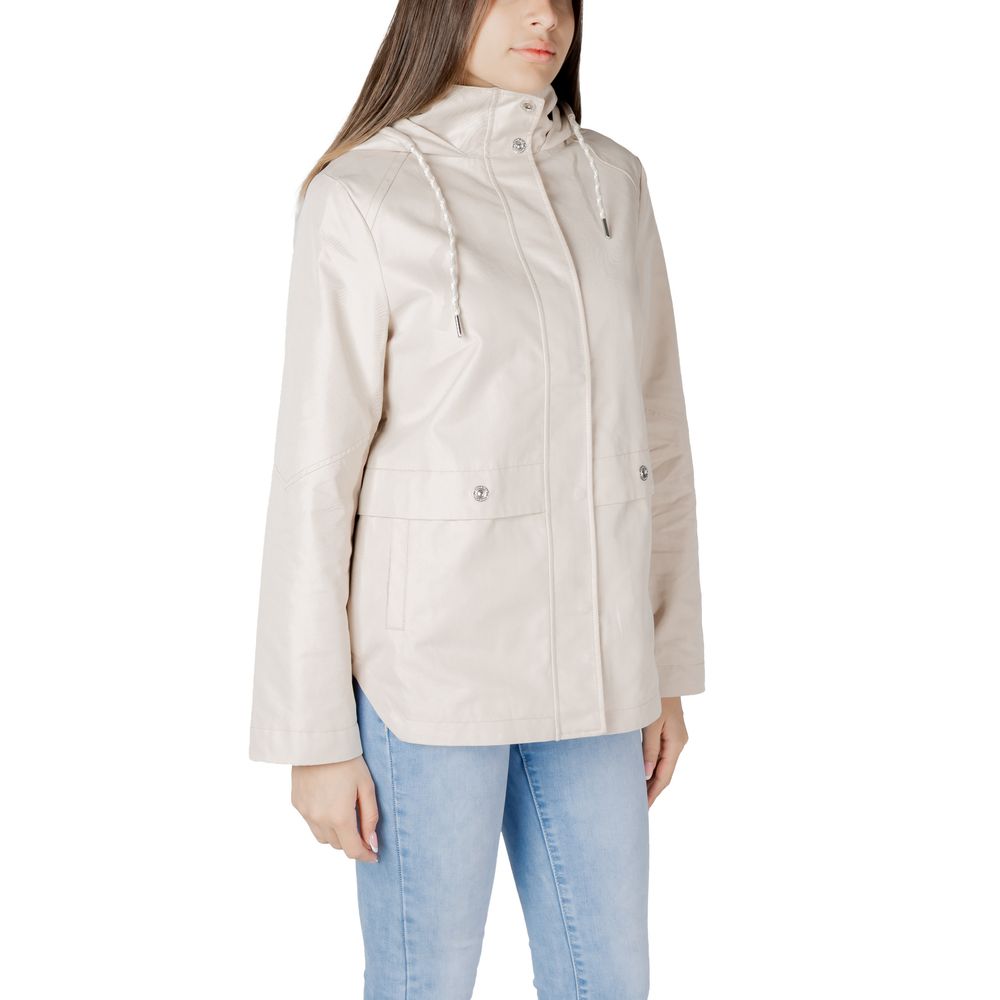 Beige Cotton Jackets & Coat
