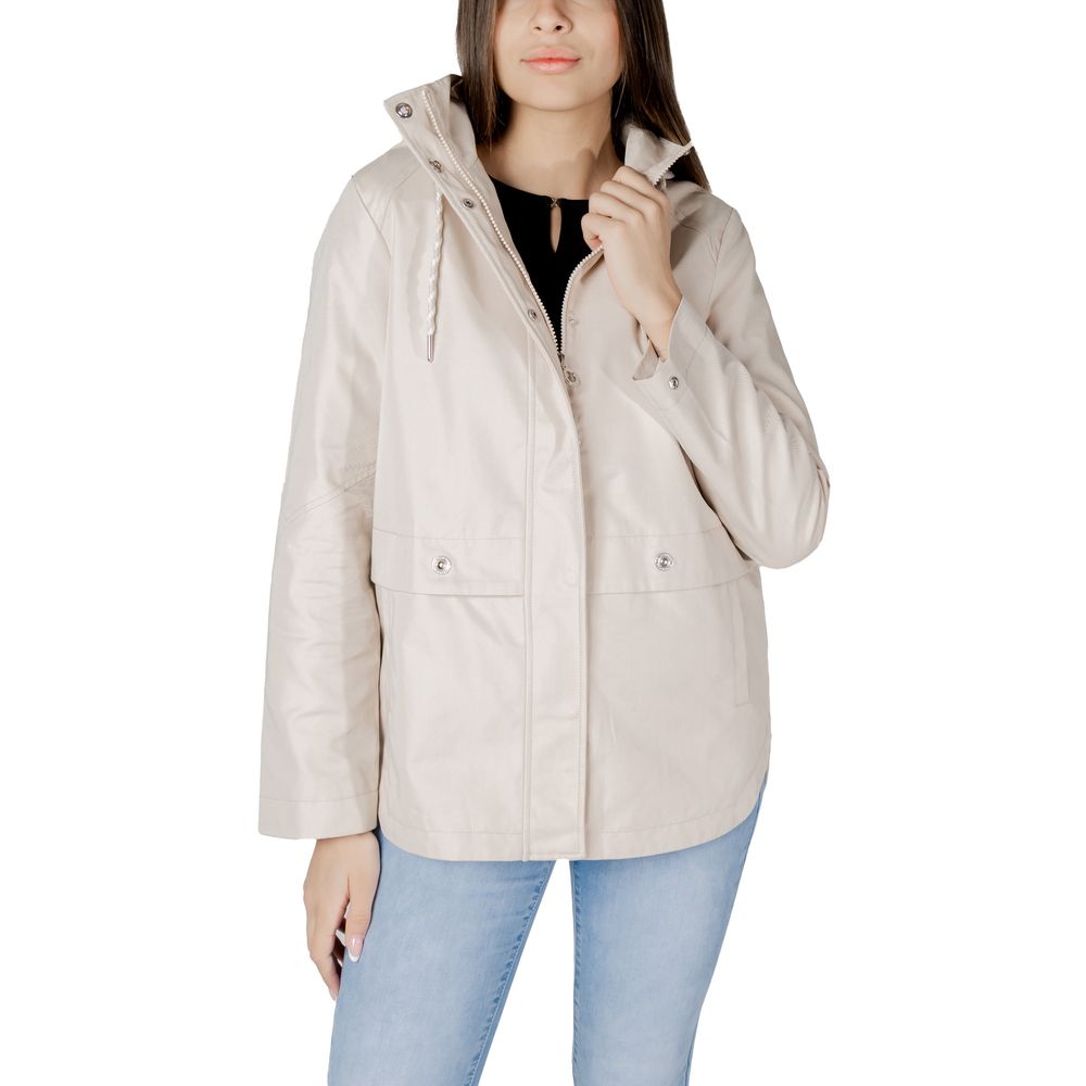 Beige Cotton Jackets & Coat