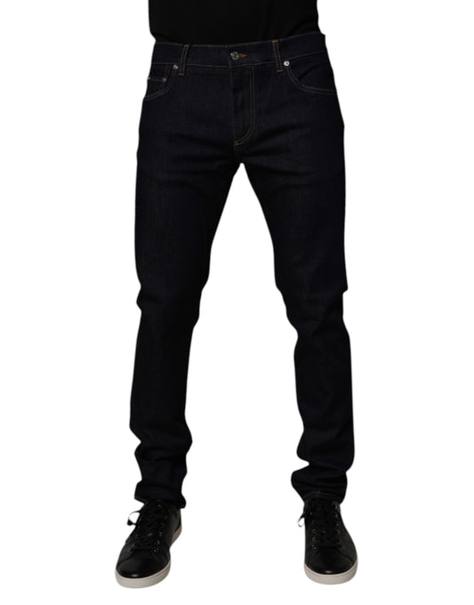 Black Cotton Stretch Men Skinny Denim Jeans