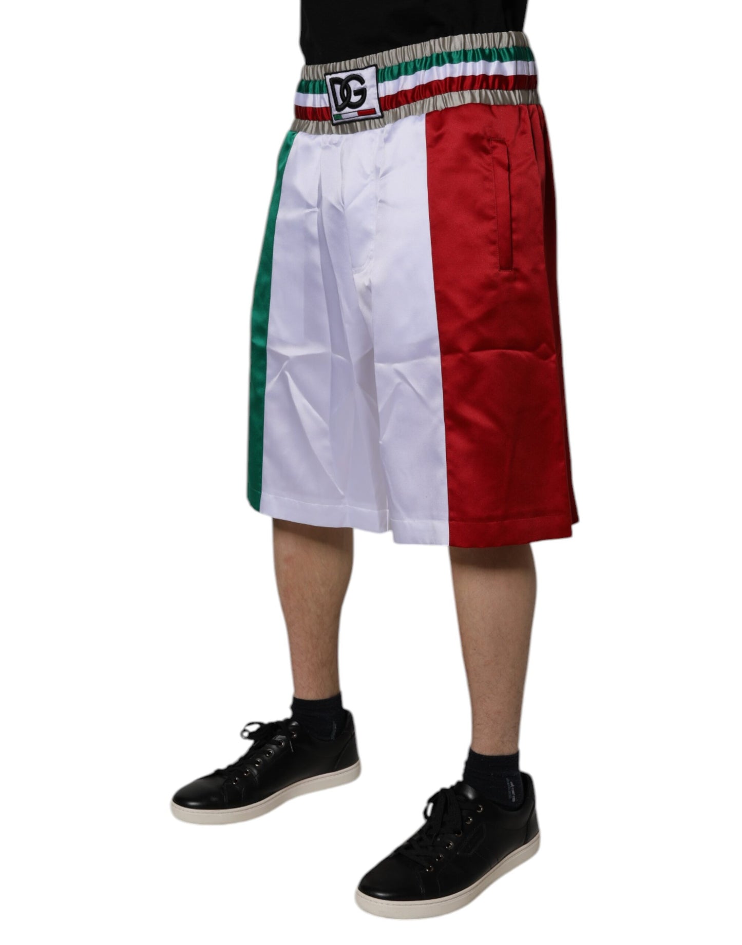 Multicolor Italia Polyester Bermuda Shorts