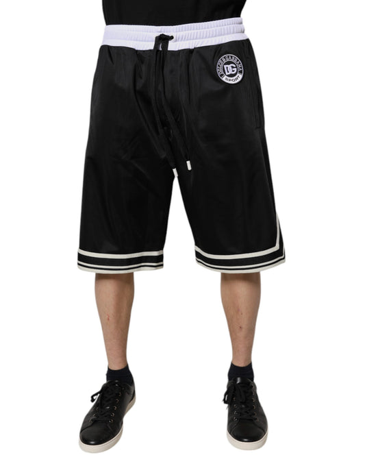 Black White Men Bermuda Sweatshorts Shorts