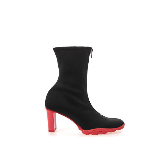 Black Neoprene Ankle Boots