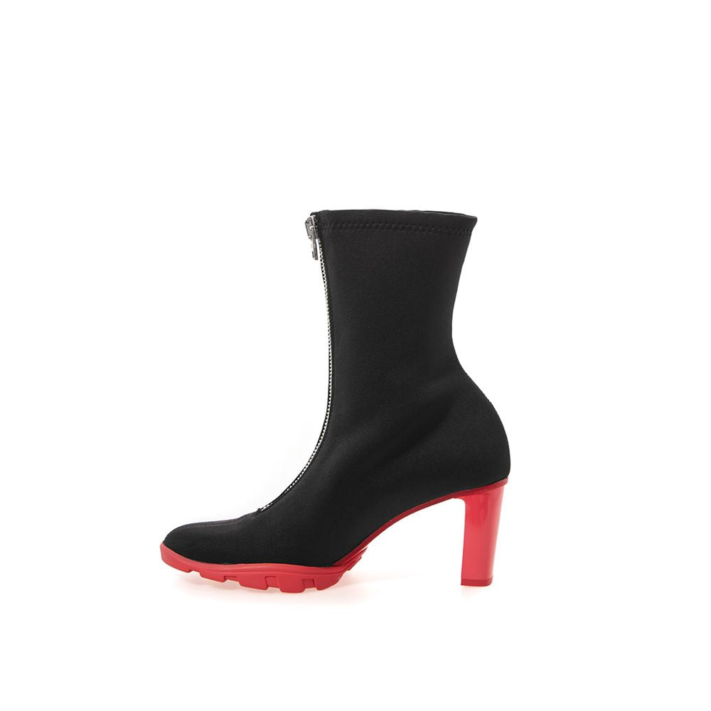 Black Neoprene Ankle Boots