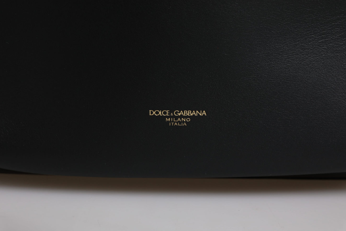 Black DG Leather Logo Print Travel Back Pack Bag