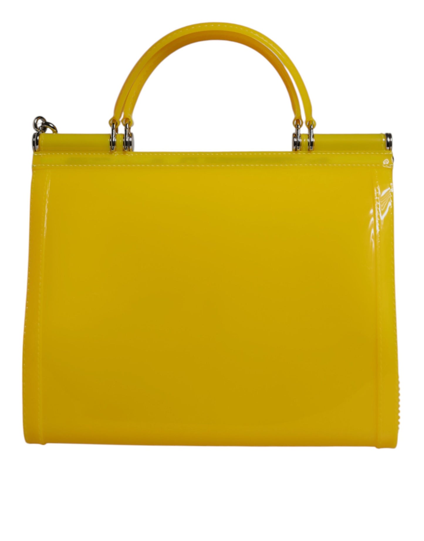 Yellow PVC Cotton Satchel Shoulder Strap Bag