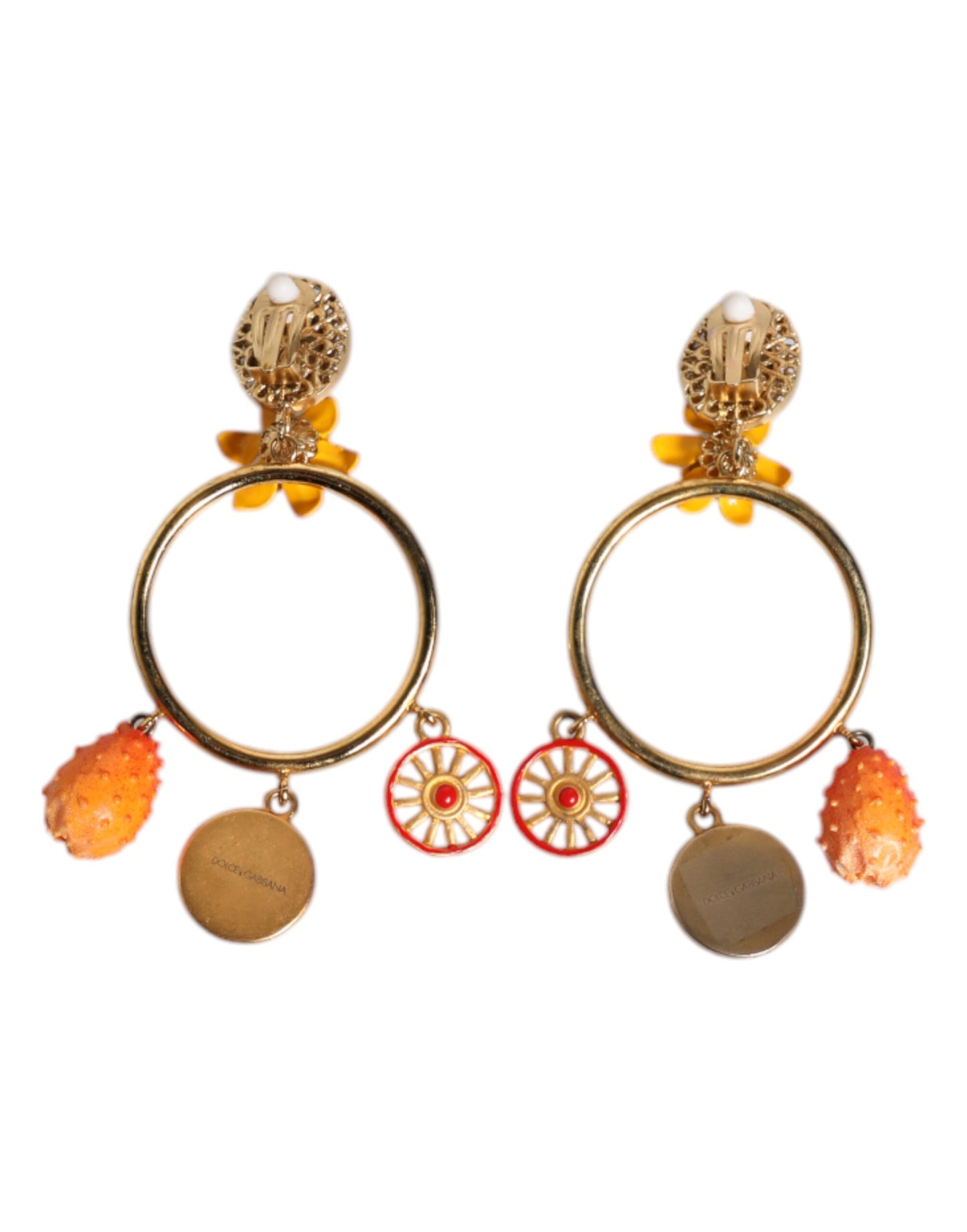 Multicolor Round Crystal Clip Dangling Jewelry Earrings