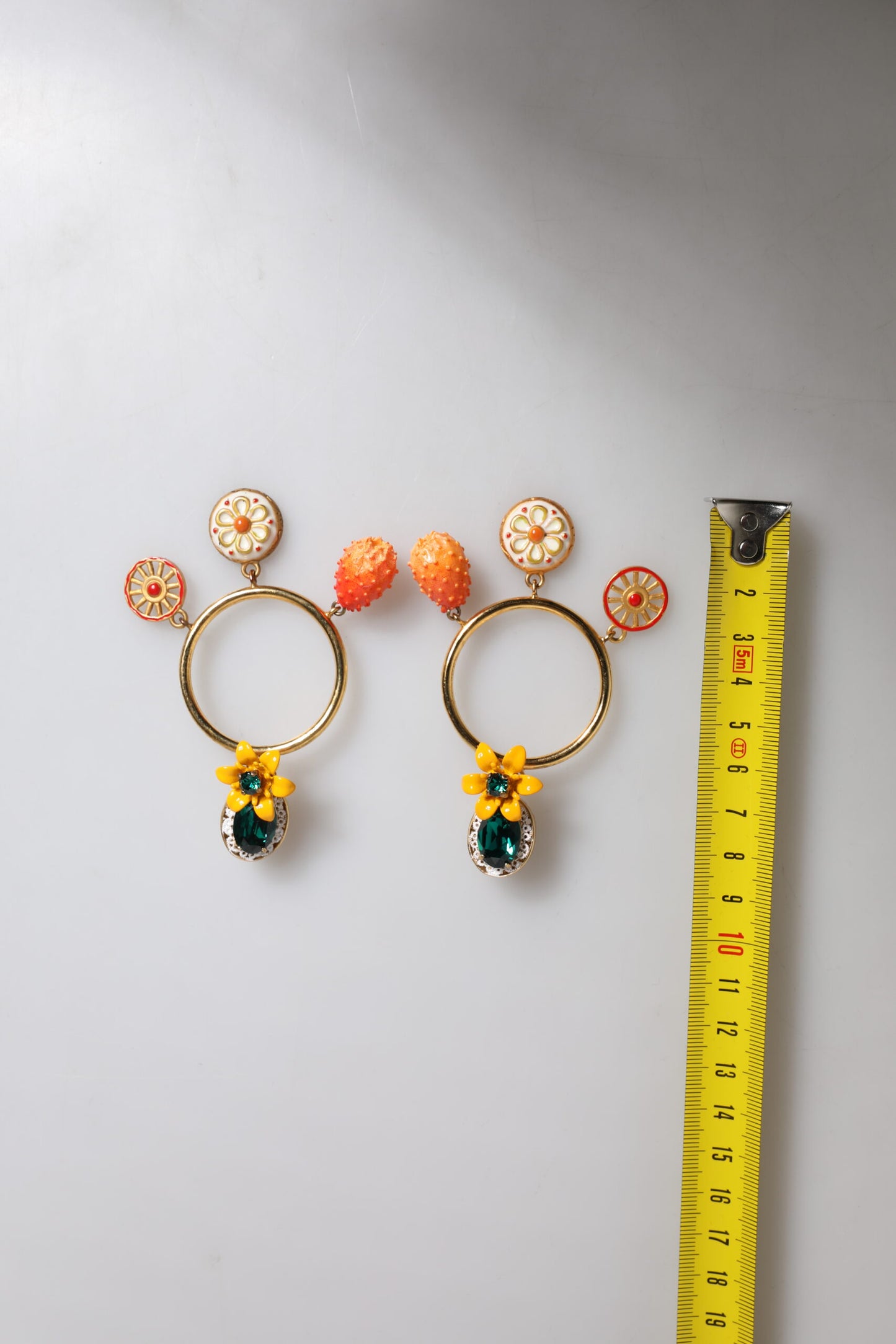Multicolor Round Crystal Clip Dangling Jewelry Earrings