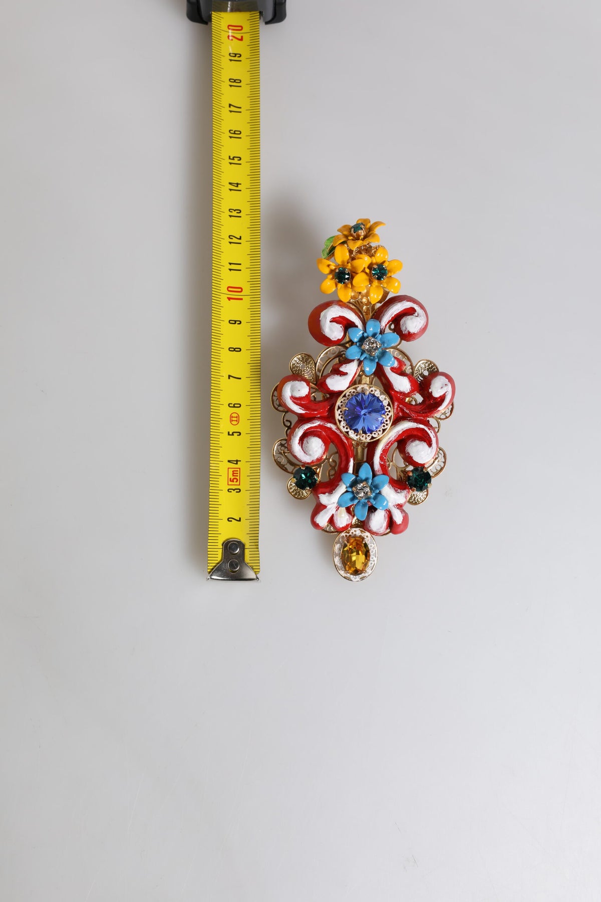 Multicolor Spring CARRETTO Gold Brass Crystal Hair Clip