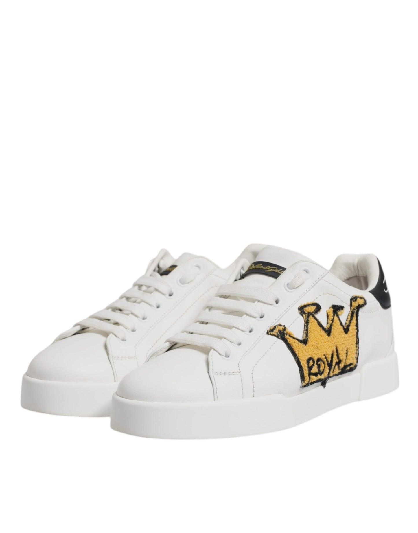 White Royal Crown Low Top Sneakers Shoes