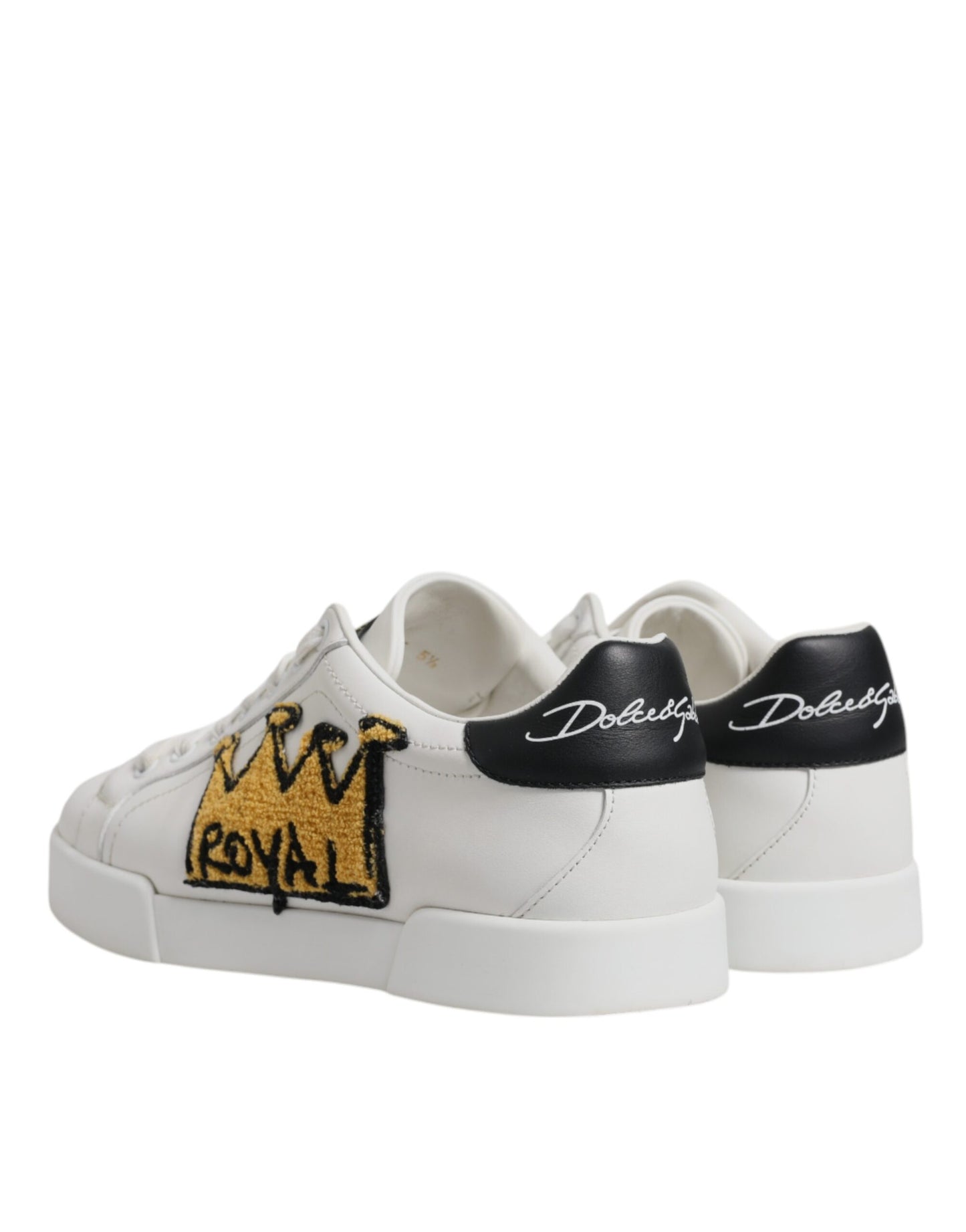White Royal Crown Low Top Sneakers Shoes