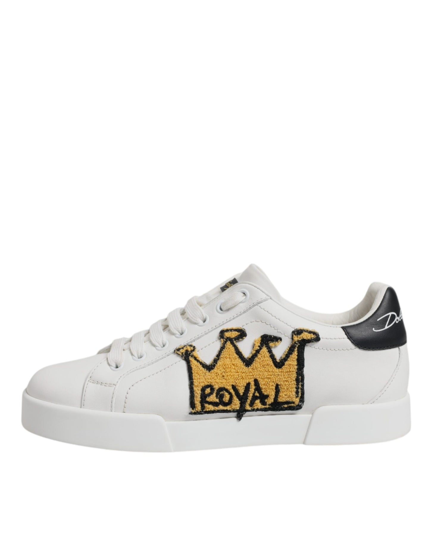 White Royal Crown Low Top Sneakers Shoes