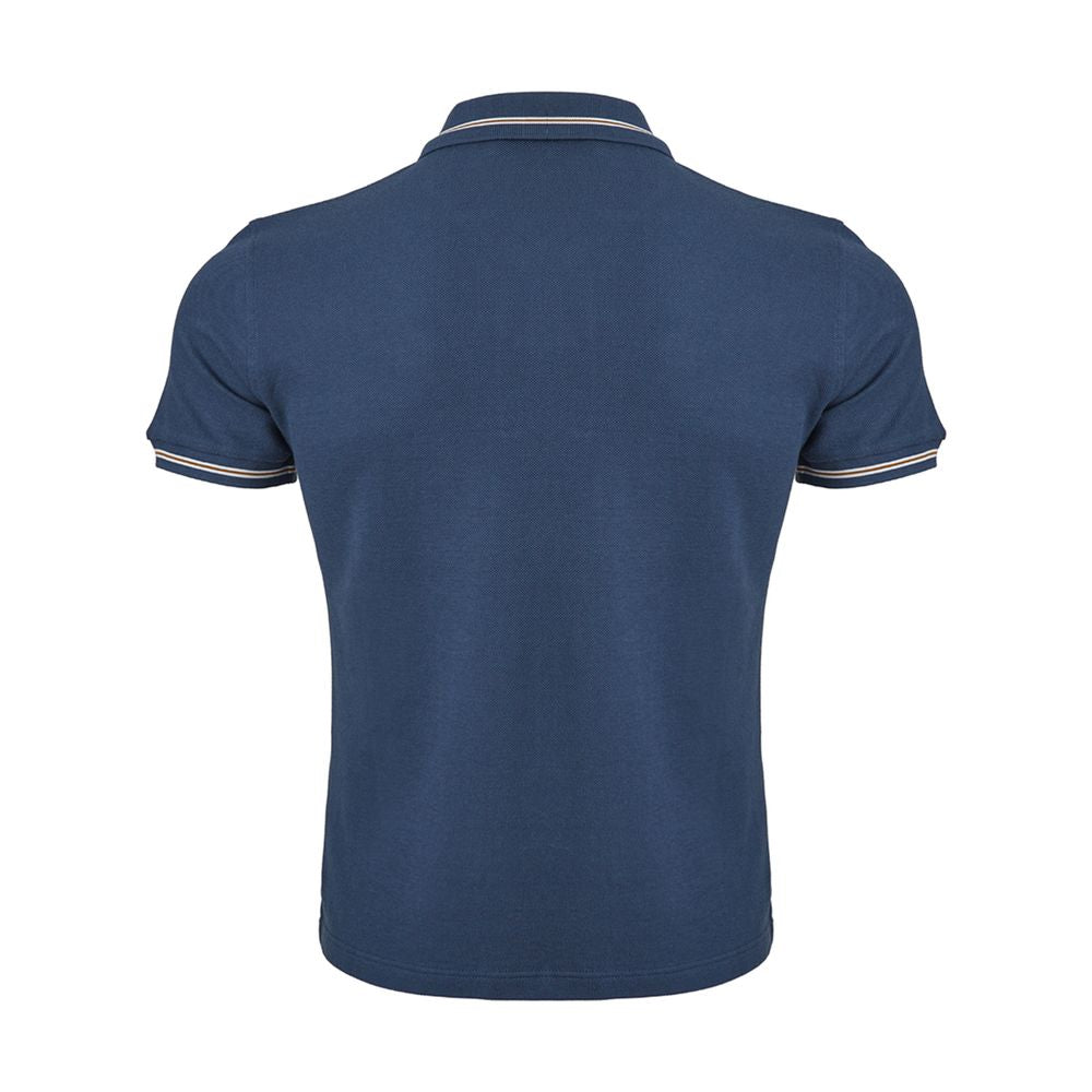 Elegant Blue Italian Cotton Polo Shirt