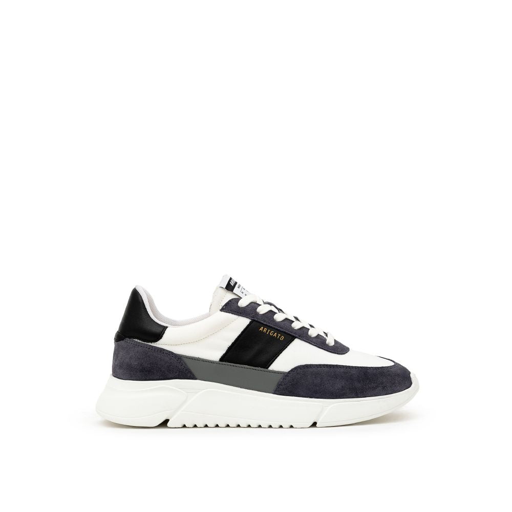 White Fabric And Leather Sneaker
