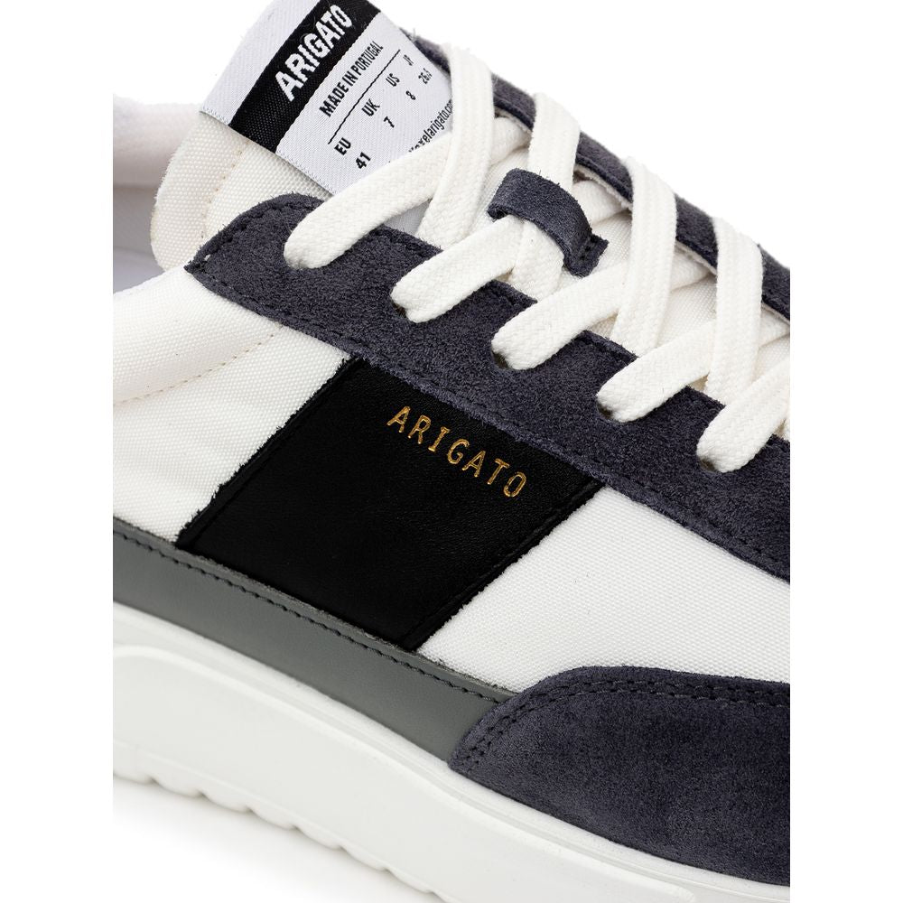 White Fabric And Leather Sneaker