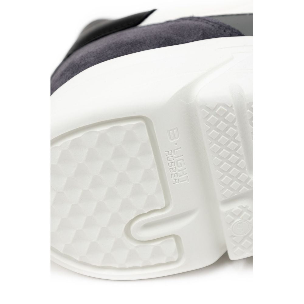 White Fabric And Leather Sneaker
