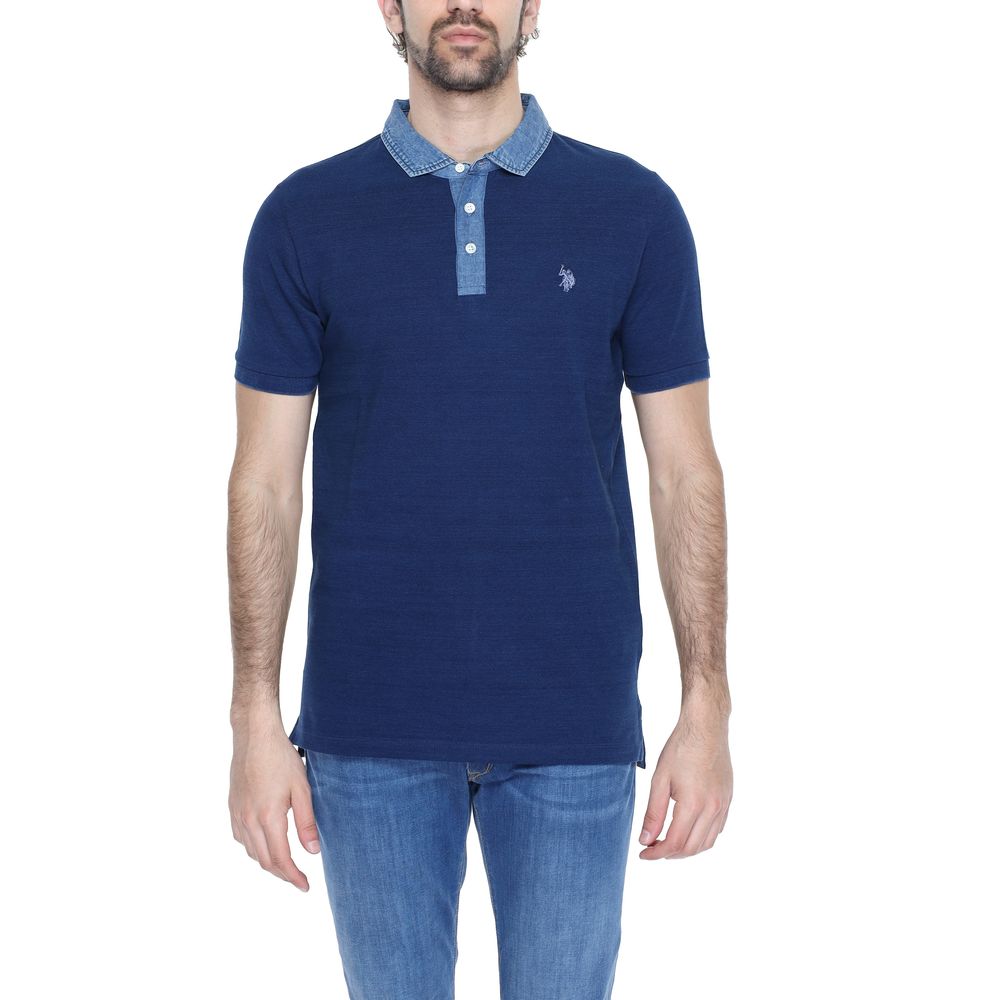 Blue Cotton Polo Shirt
