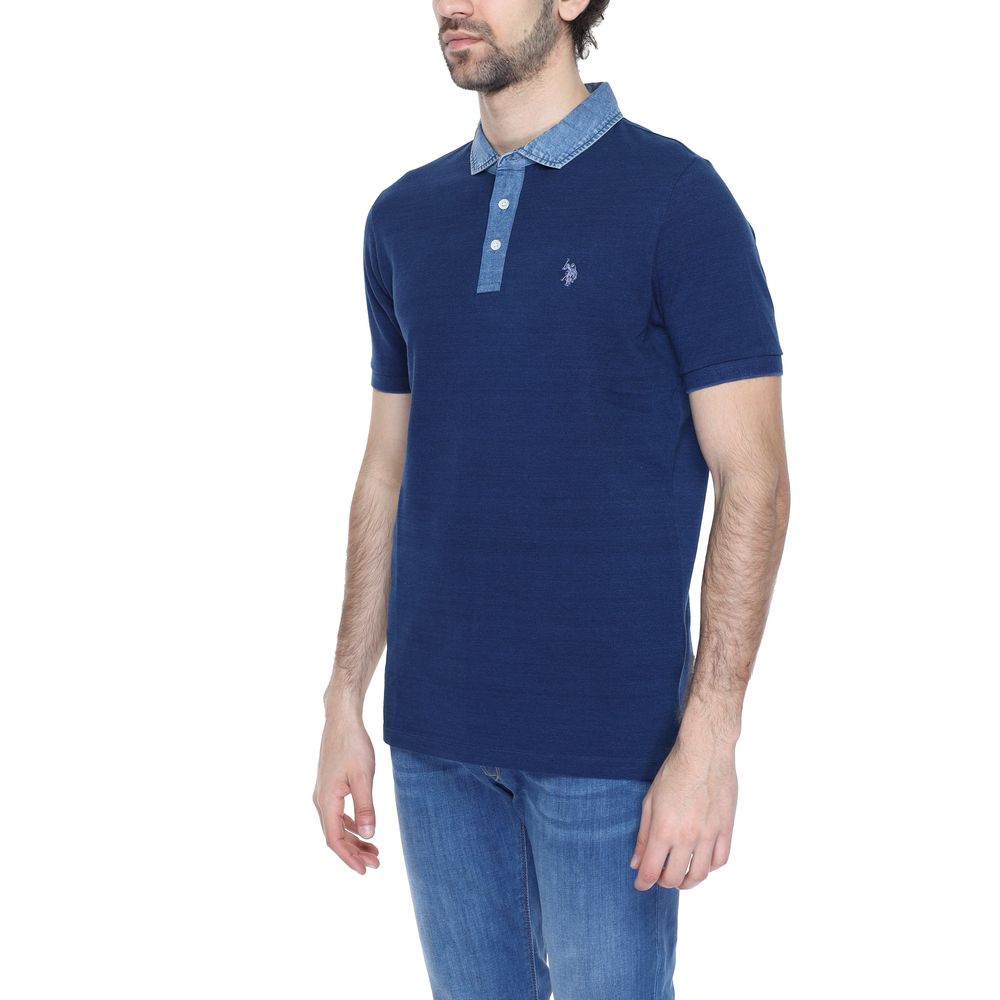 Blue Cotton Polo Shirt
