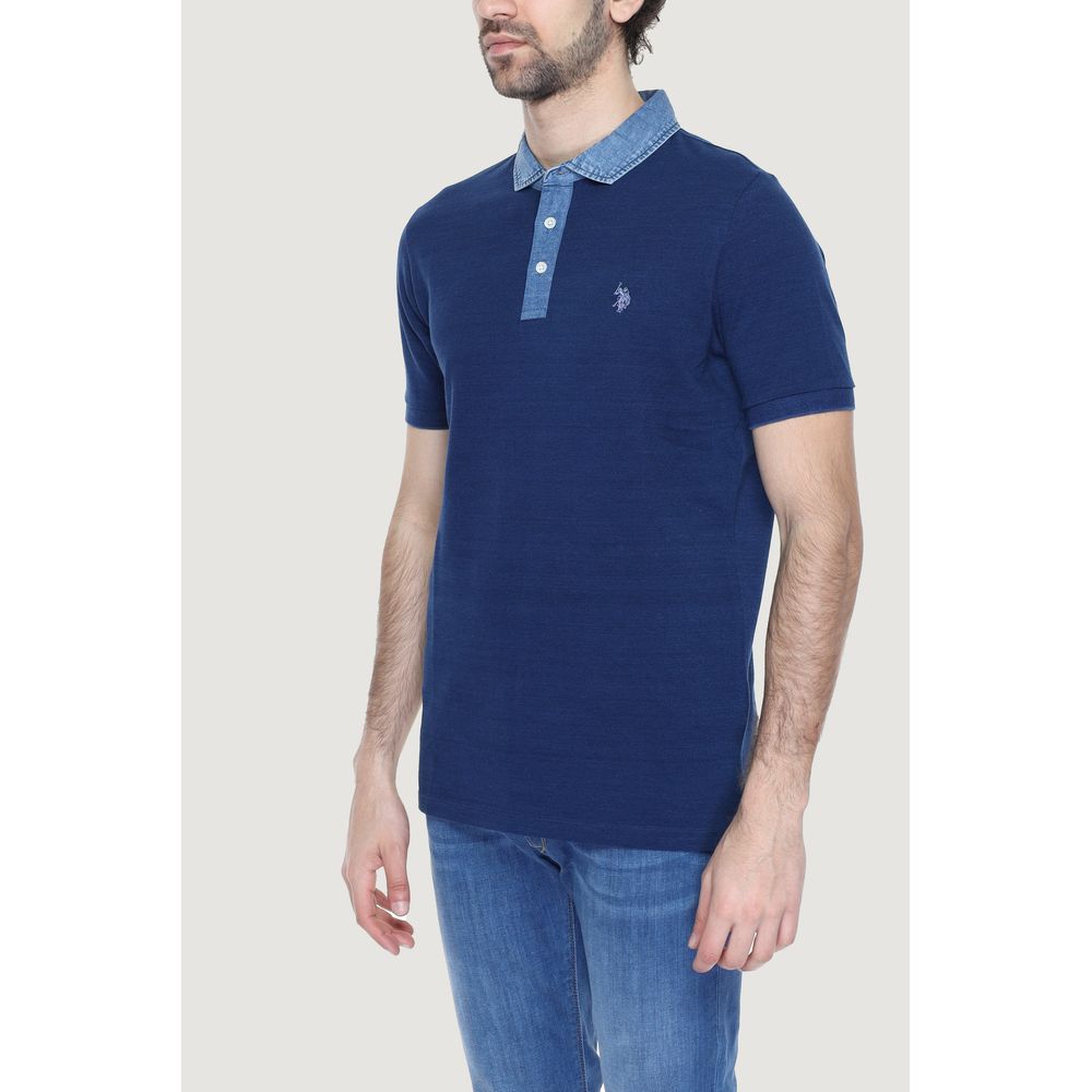 Blue Cotton Polo Shirt