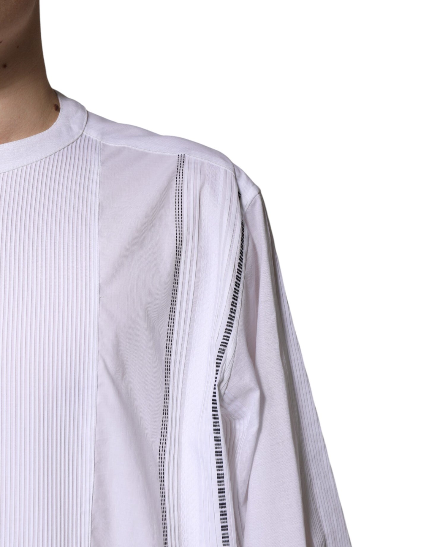 White Cotton Button Down Long Sleeves Shirt