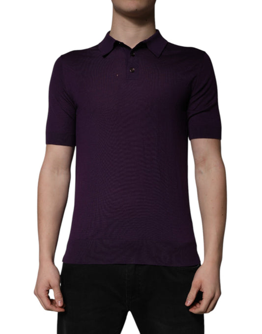 Violet Cashmere Collared Polo T-shirt