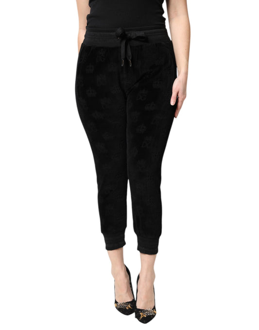 Black All-Over DG Logo Print Jogger Pants