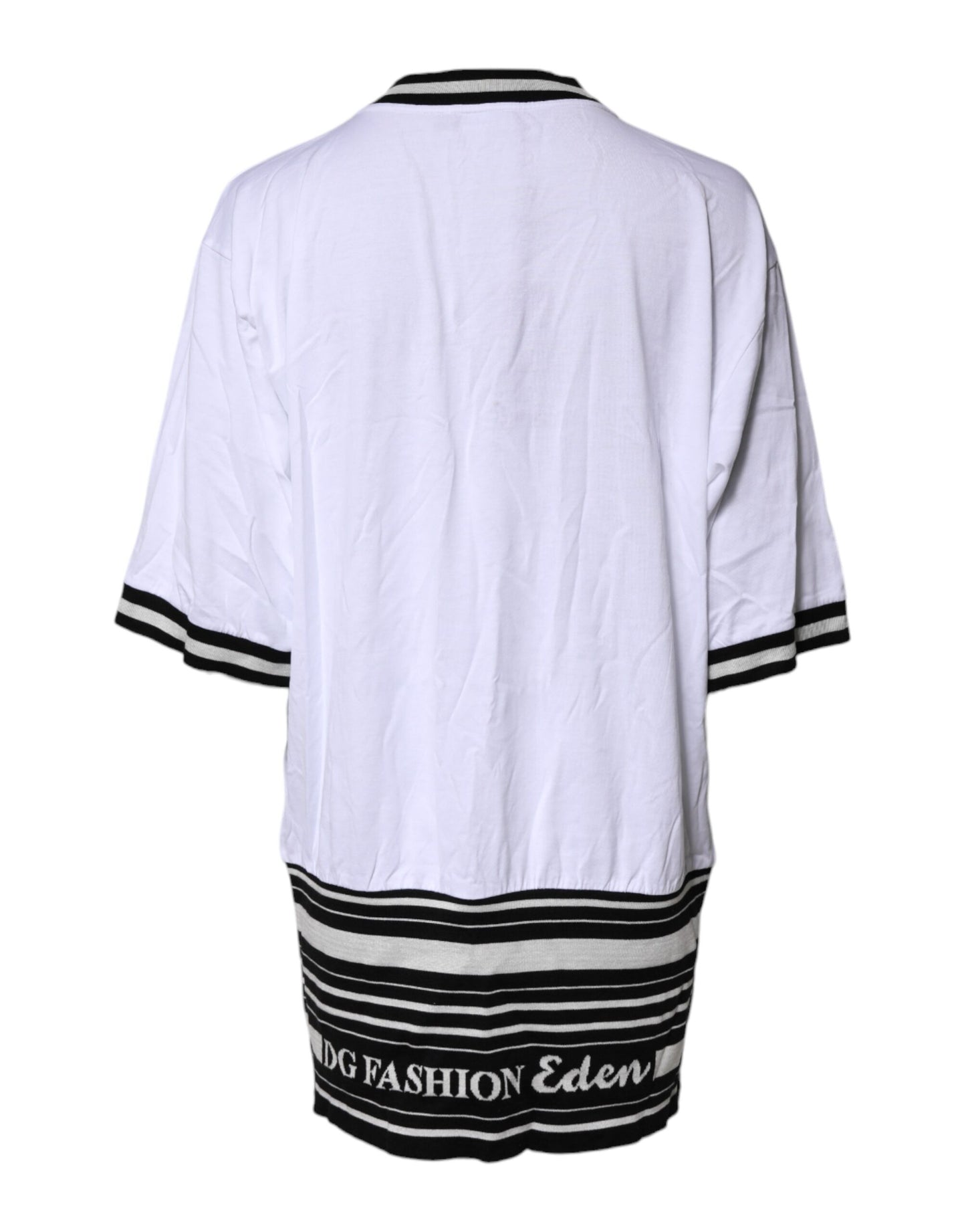 White Cotton DG Fashion Crew Neck T-shirt