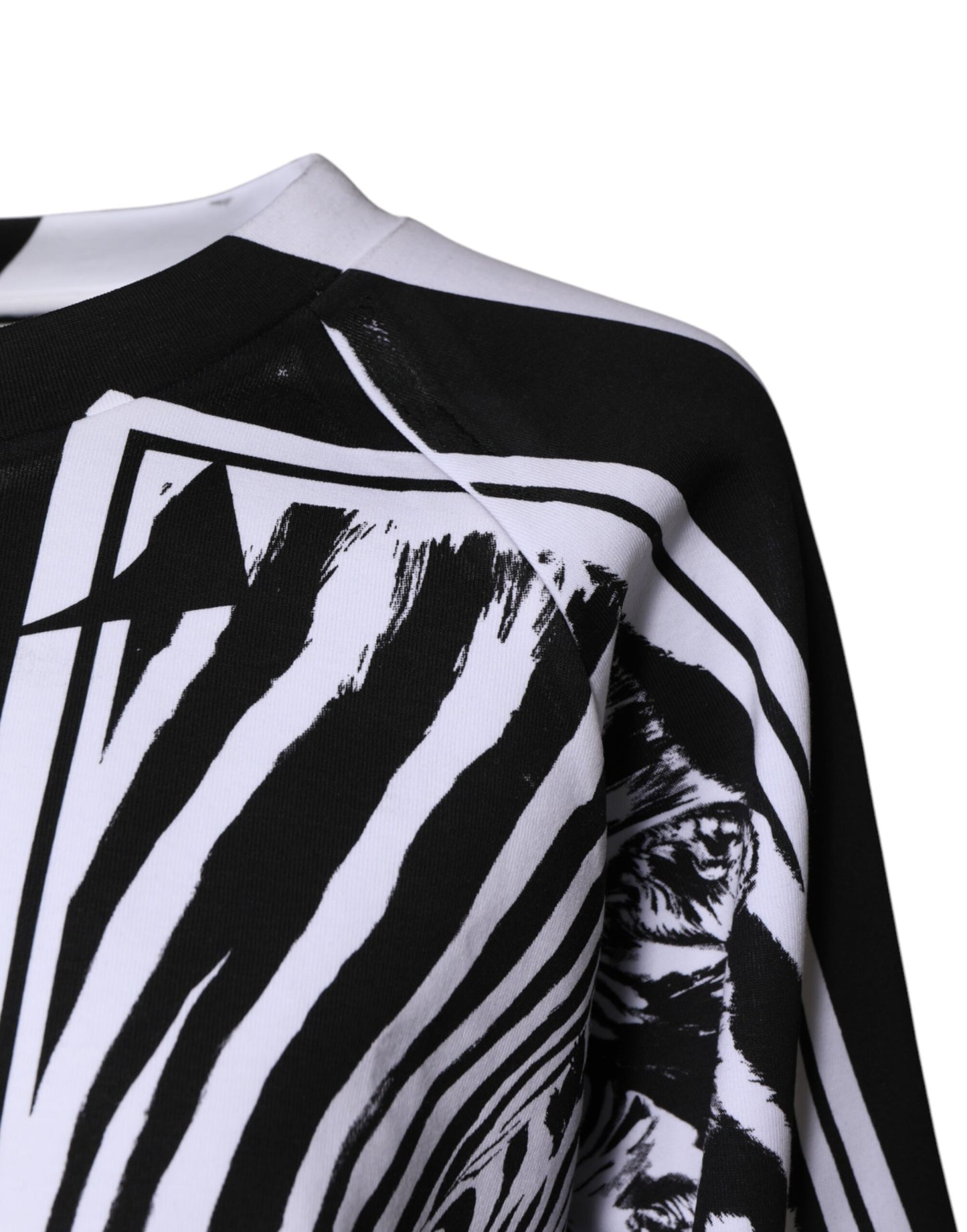 White Black Zebra Print Sweatshirt Sweater