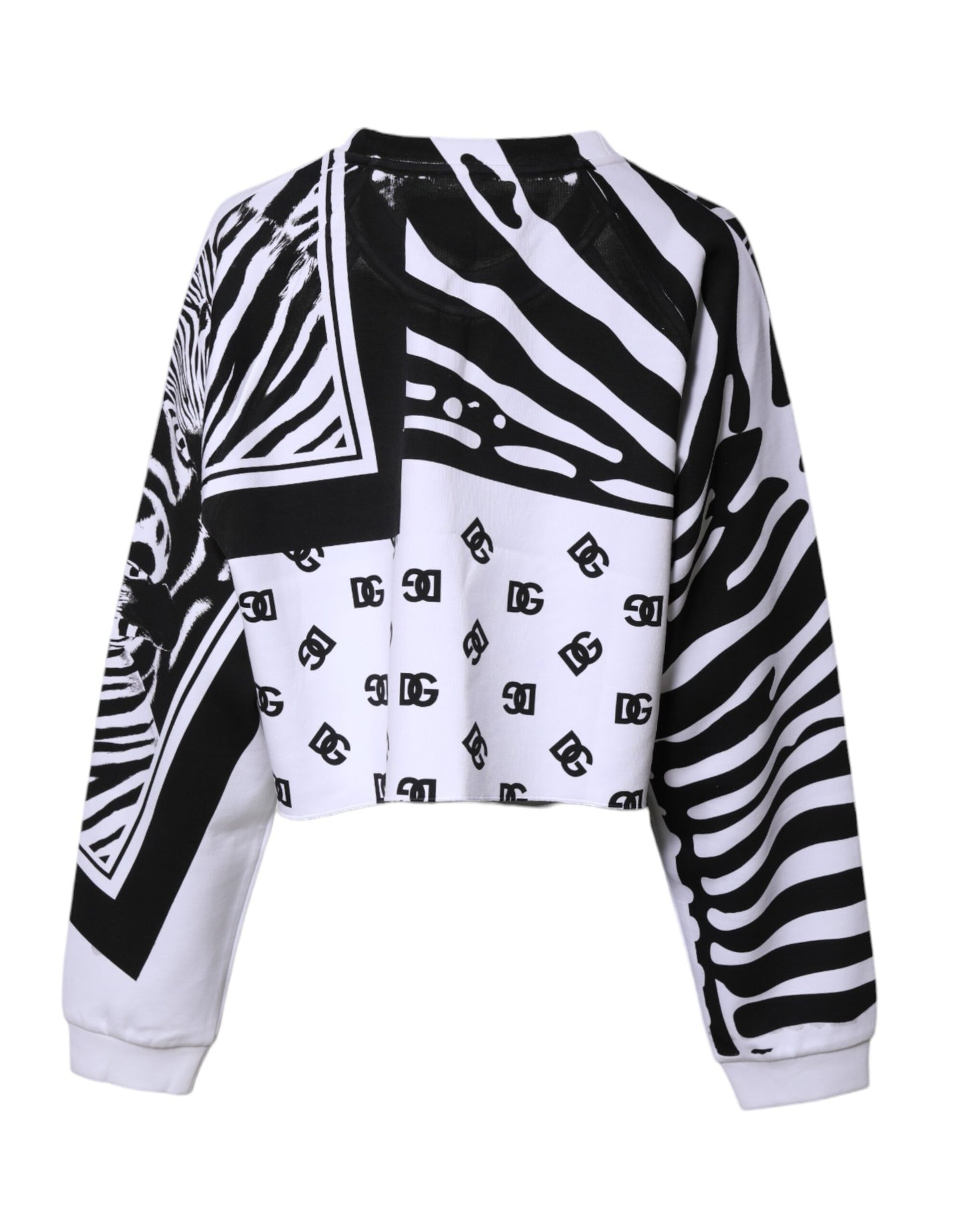 White Black Zebra Print Sweatshirt Sweater