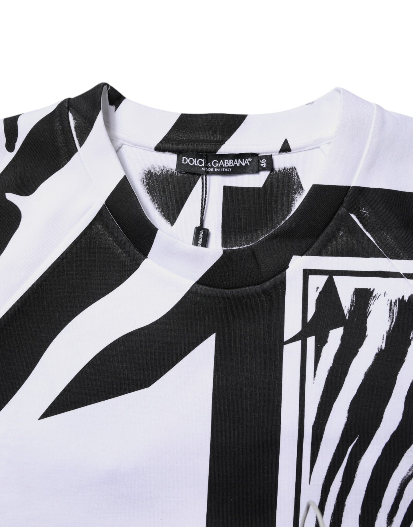 White Black Zebra Print Sweatshirt Sweater