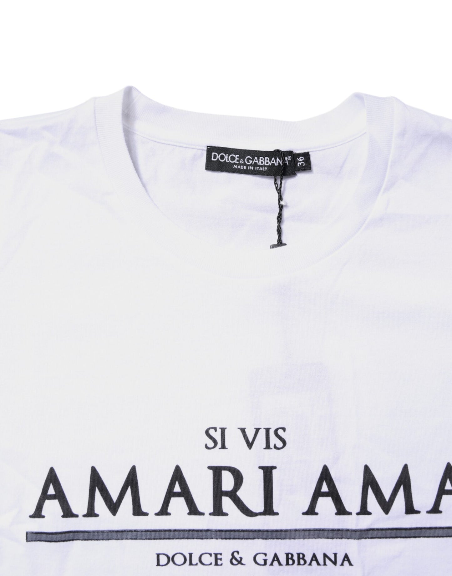 White Cotton Printed Round Neck Top T-shirt